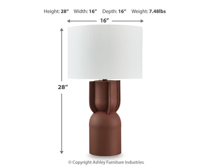 Rowandale Table Lamp - L207534 - approximate manufacturer dimensions (supplier image 6)