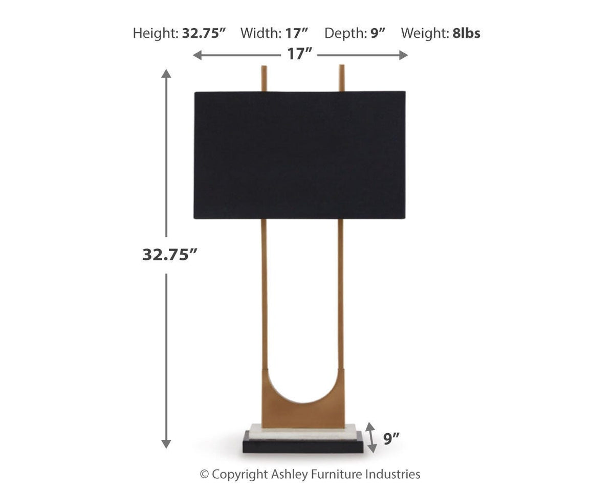 Malana Table Lamps (Set of 2) - L208254X2 - approximate manufacturer dimensions (supplier image 7)