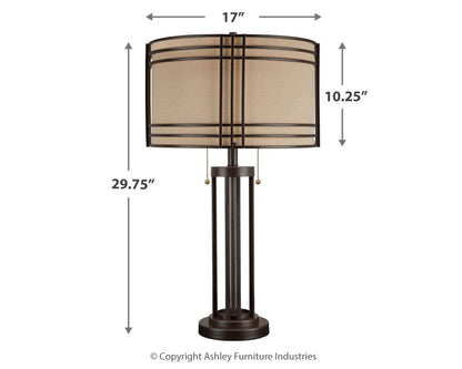 Hanswell Table Lamps (Set of 2) - L208294X2 - approximate manufacturer dimensions (supplier image 4)