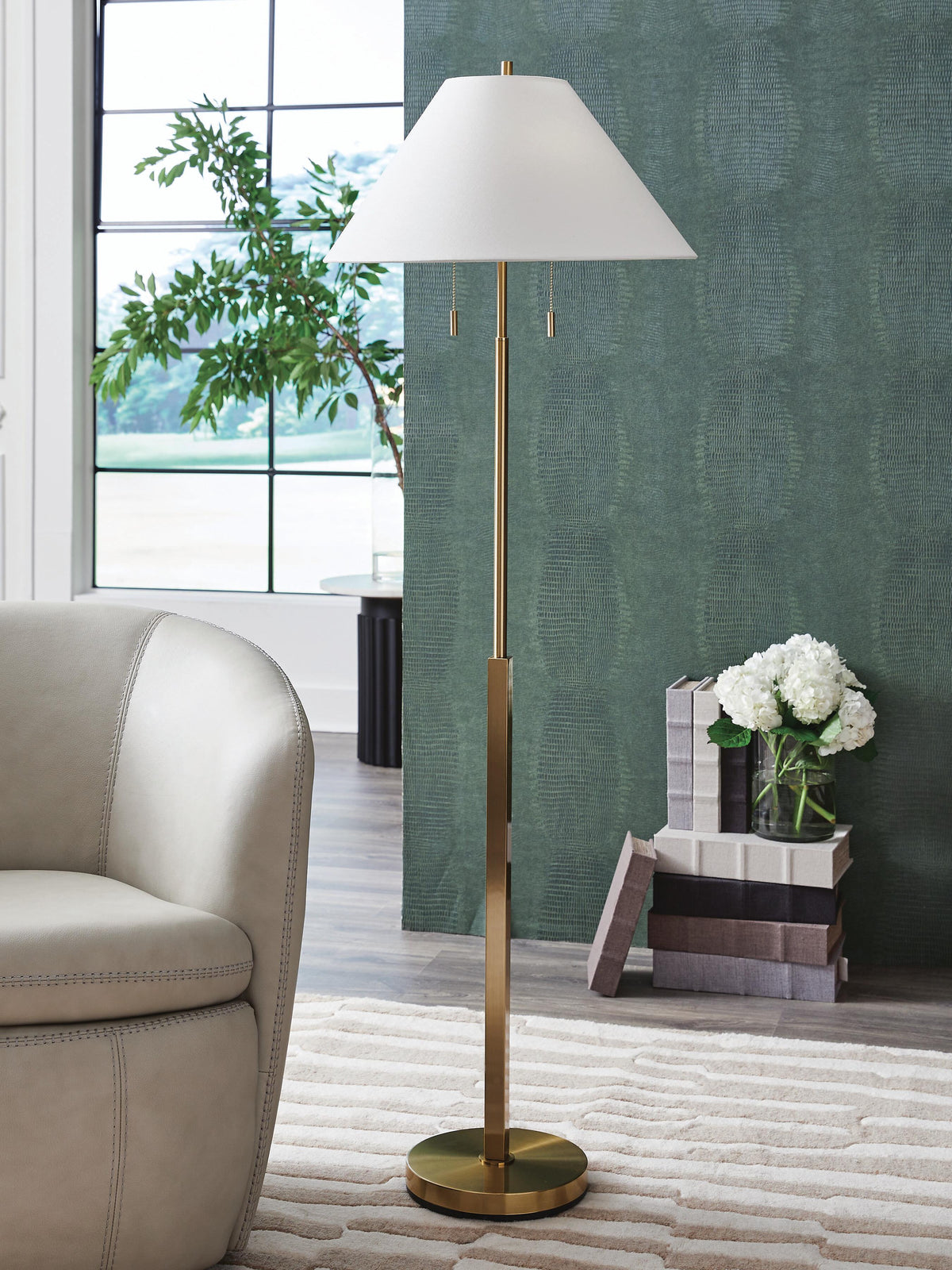 Haigwood Floor Lamp - L208471 - product view or room setting; only floor lamp included (supplier image 2)