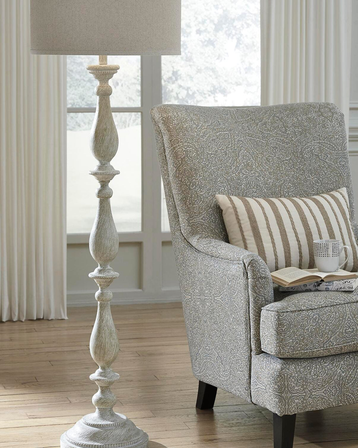 Bernadate Floor Lamp - L235341 - product view or room setting; only floor lamp included (supplier image 2)