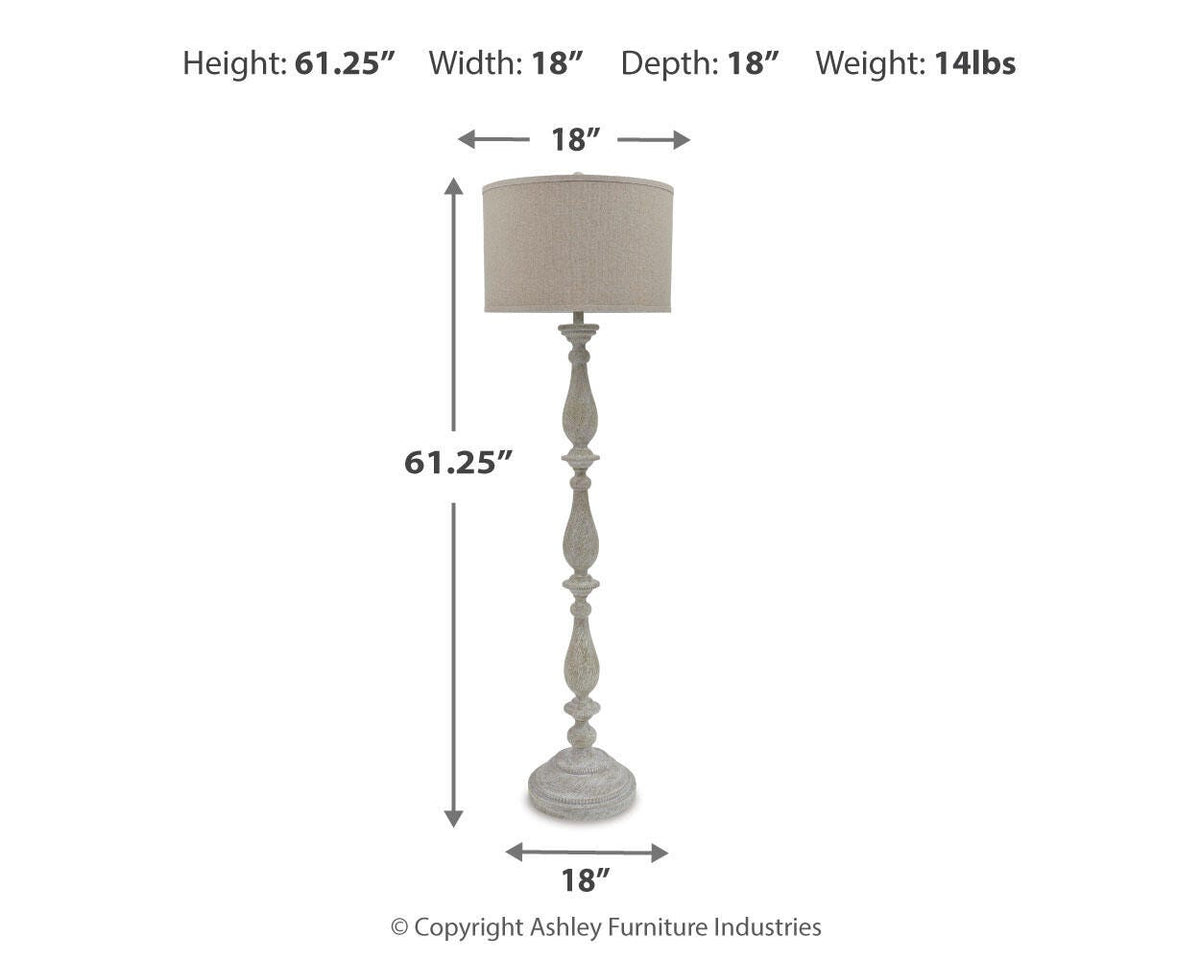 Bernadate Floor Lamp - L235341 - approximate manufacturer dimensions (supplier image 4)