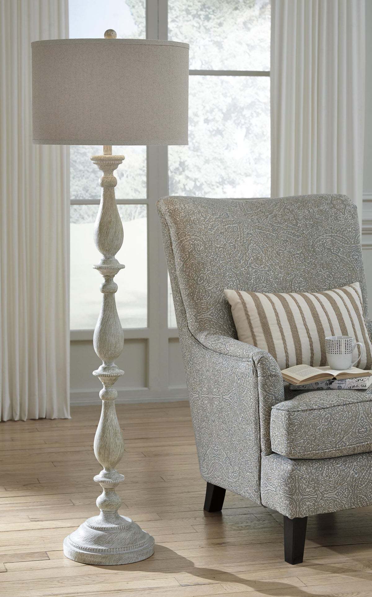 Bernadate Floor Lamp - L235341 - product view or room setting; only floor lamp included (supplier image 3)
