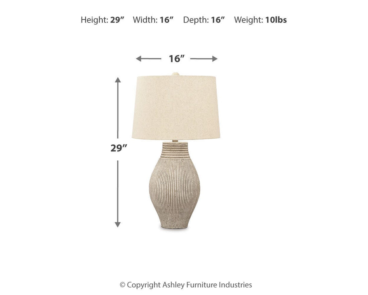 Layal Table Lamp - L235634 - approximate manufacturer dimensions (supplier image 4)