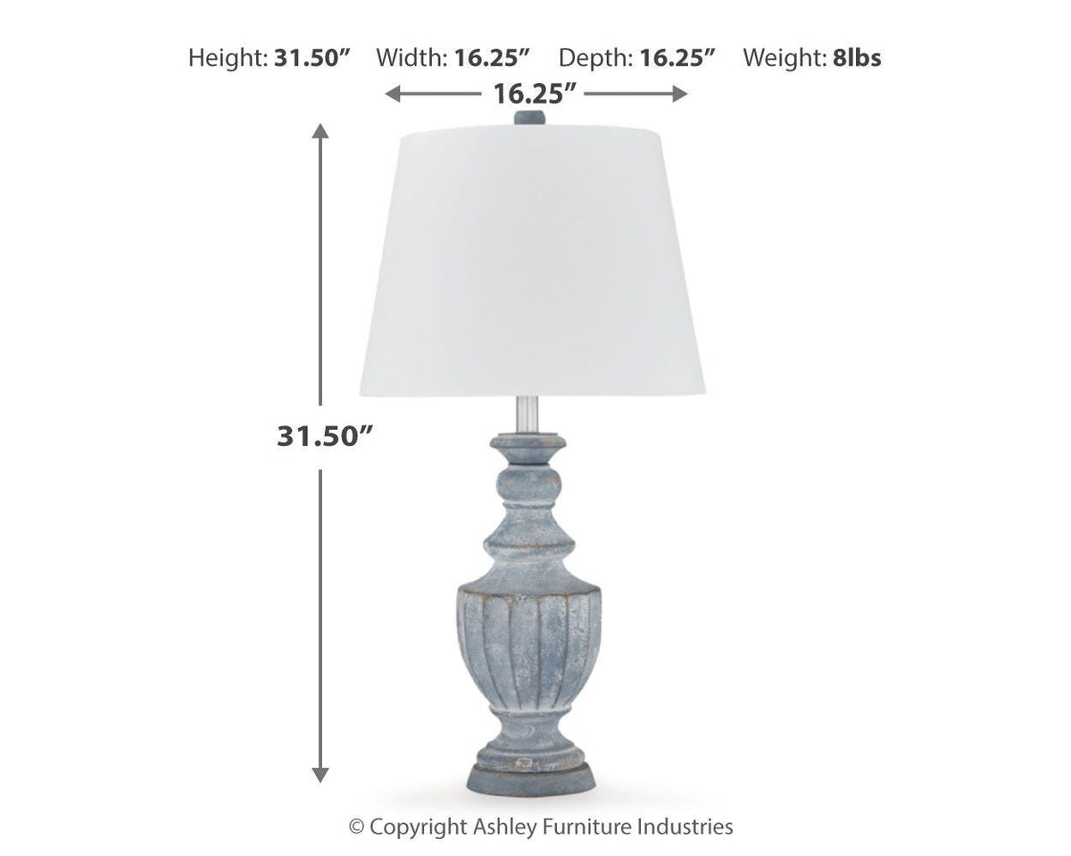 Cylerick Table Lamps (Set of 2) - L235714X2 - approximate manufacturer dimensions (supplier image 8)