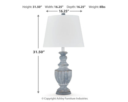 Cylerick Table Lamps (Set of 2) - L235714X2 - approximate manufacturer dimensions (supplier image 8)