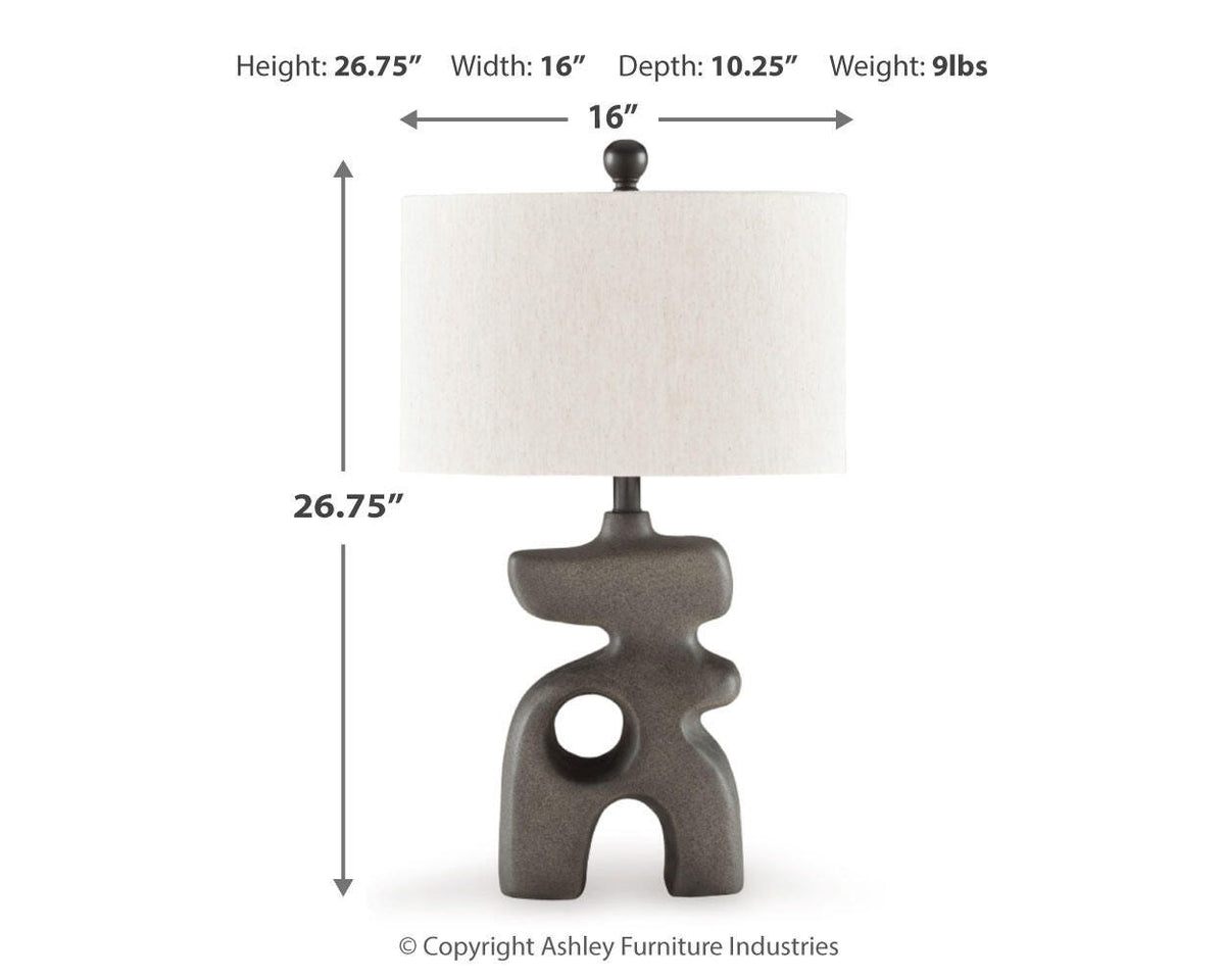 Danacy Table Lamp - L235754 - approximate manufacturer dimensions (supplier image 6)