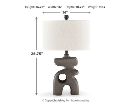Danacy Table Lamp - L235754 - approximate manufacturer dimensions (supplier image 6)