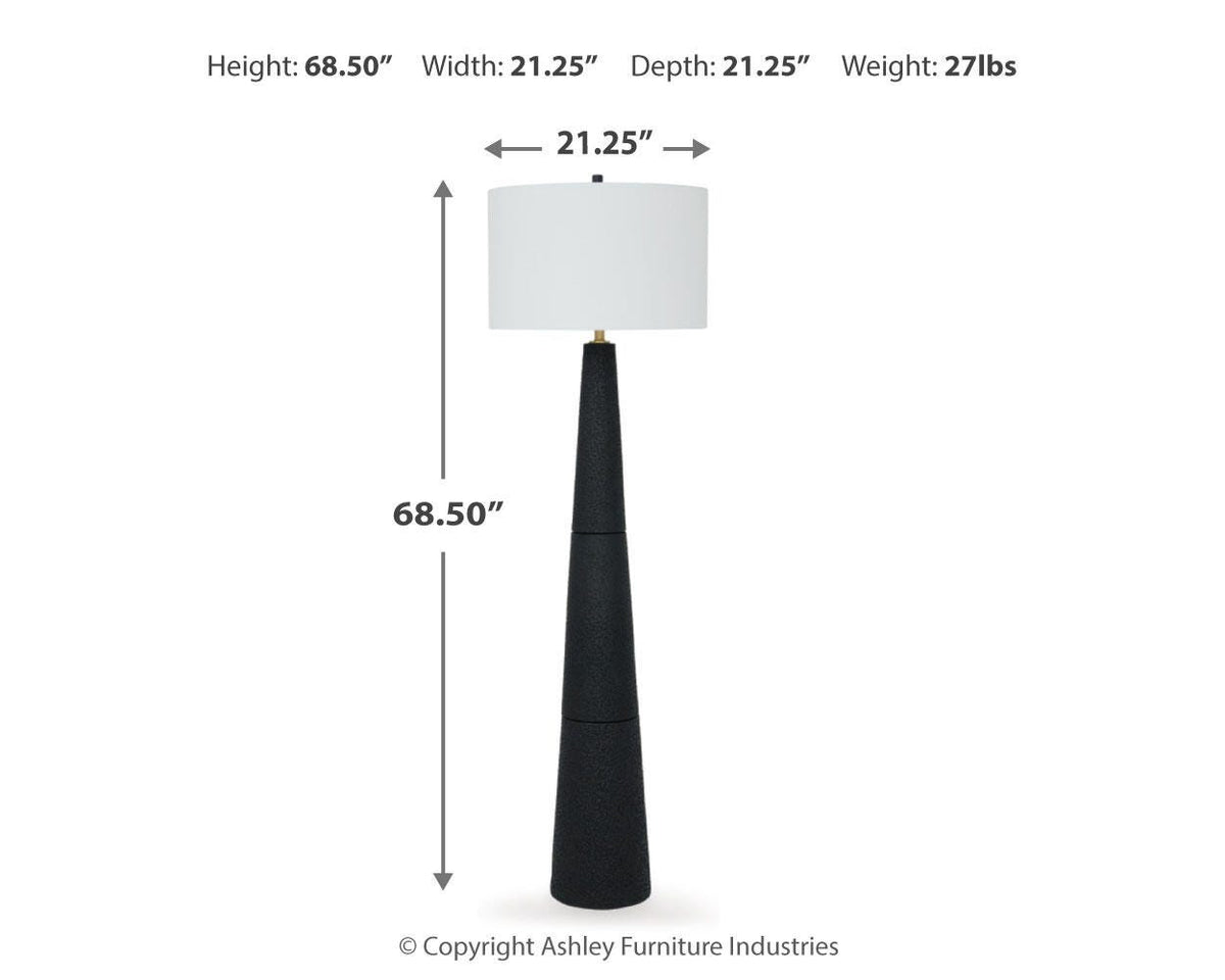 Hallburg Floor Lamp - L235761 - approximate manufacturer dimensions (supplier image 6)