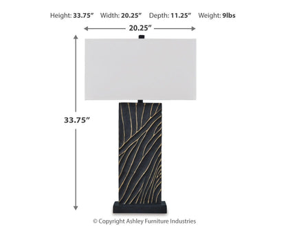 Bartlen Table Lamps (Set of 2) - L235774X2 - approximate manufacturer dimensions (supplier image 4)