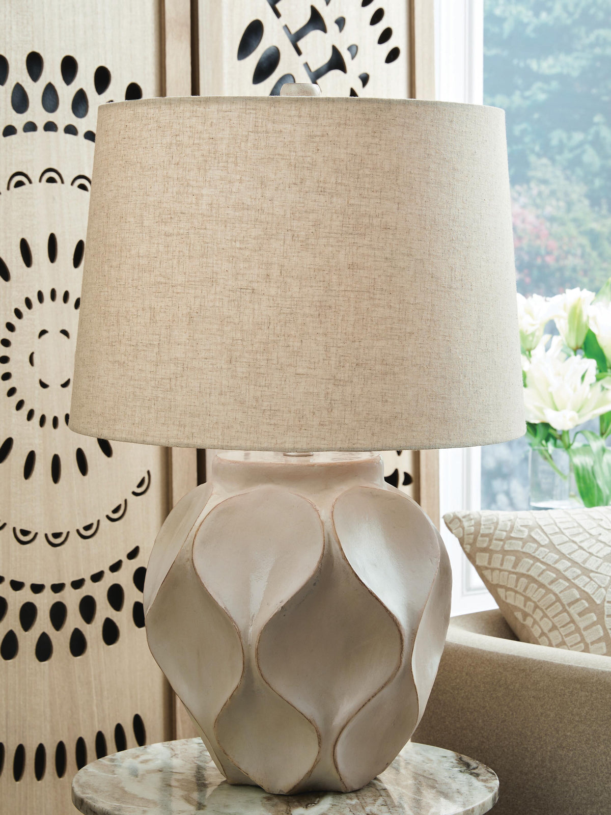 Edselham Table Lamp - L235974 - product view or room setting; only table lamp included (supplier image 2)