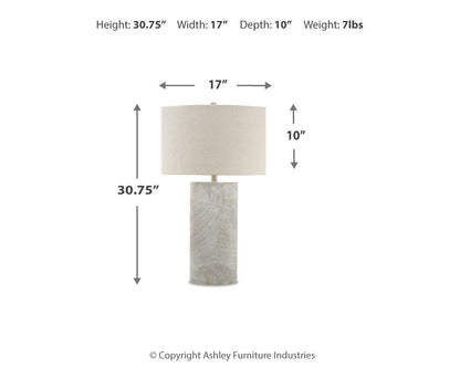 Bradard Table Lamps (Set of 2) - L243264X2 - approximate manufacturer dimensions (supplier image 4)
