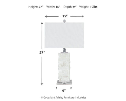 Malise Table Lamp - L429014 - approximate manufacturer dimensions (supplier image 4)