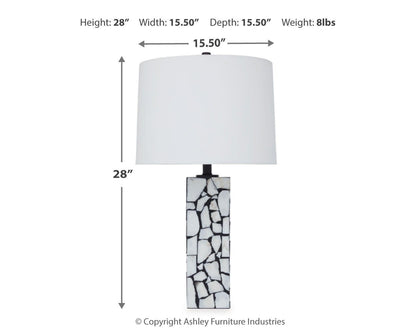 Macaria Table Lamp - L429044 - approximate manufacturer dimensions (supplier image 6)