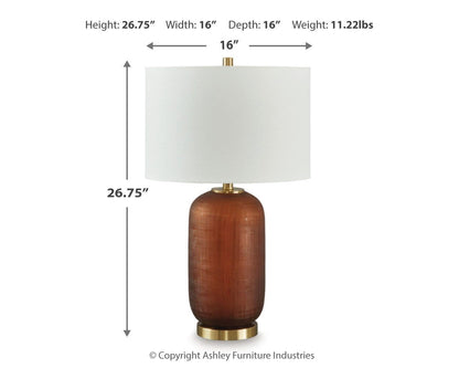 Farberman Table Lamp - L430864 - approximate manufacturer dimensions (supplier image 6)