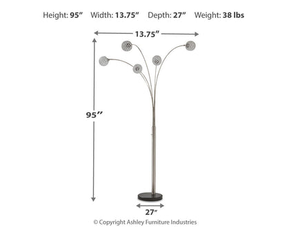 Winter Arc Lamp - L725089 - approximate manufacturer dimensions (supplier image 4)