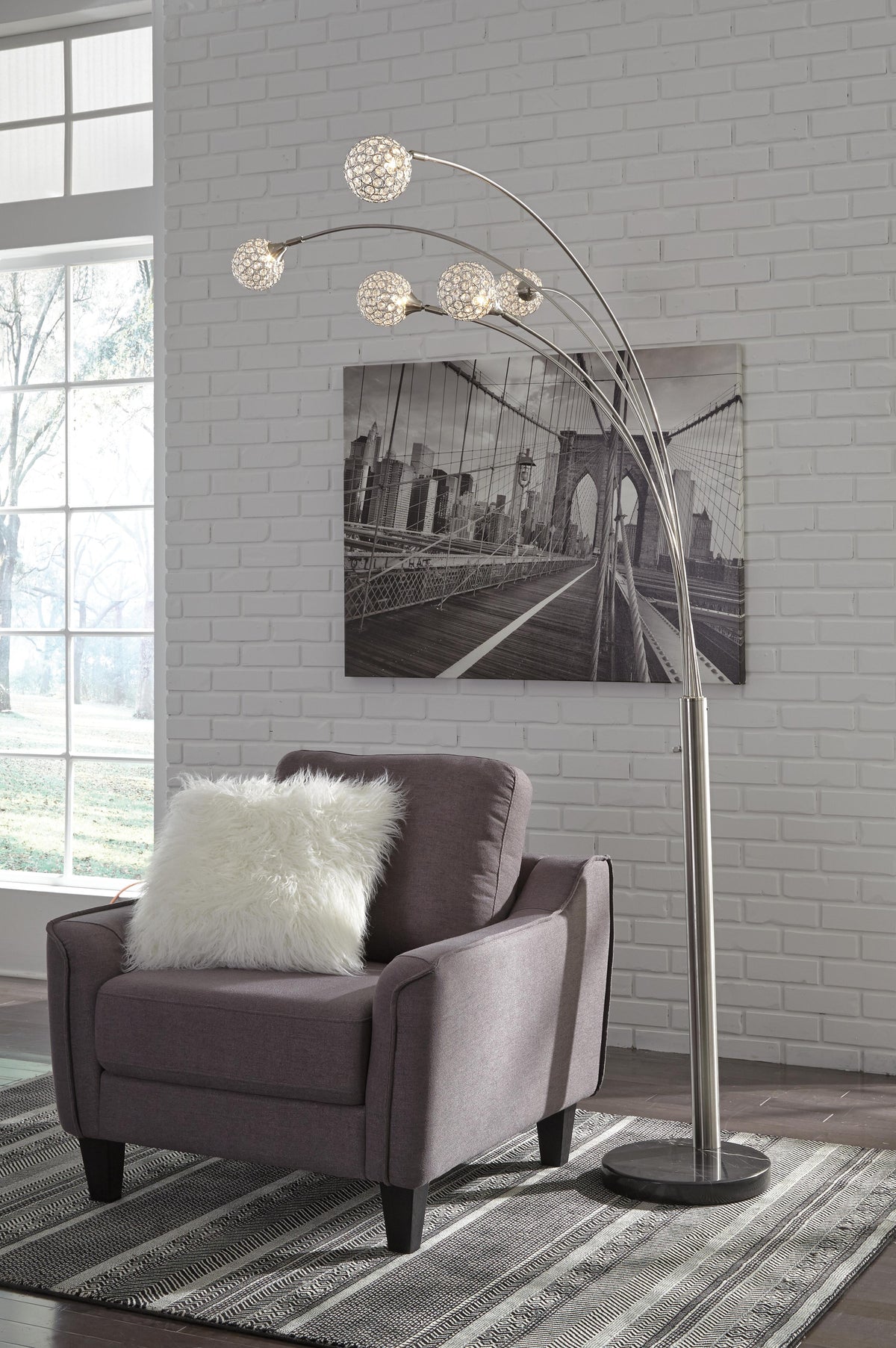 Winter Arc Lamp - L725089 - product view or room setting; only floor lamp included (supplier image 3)