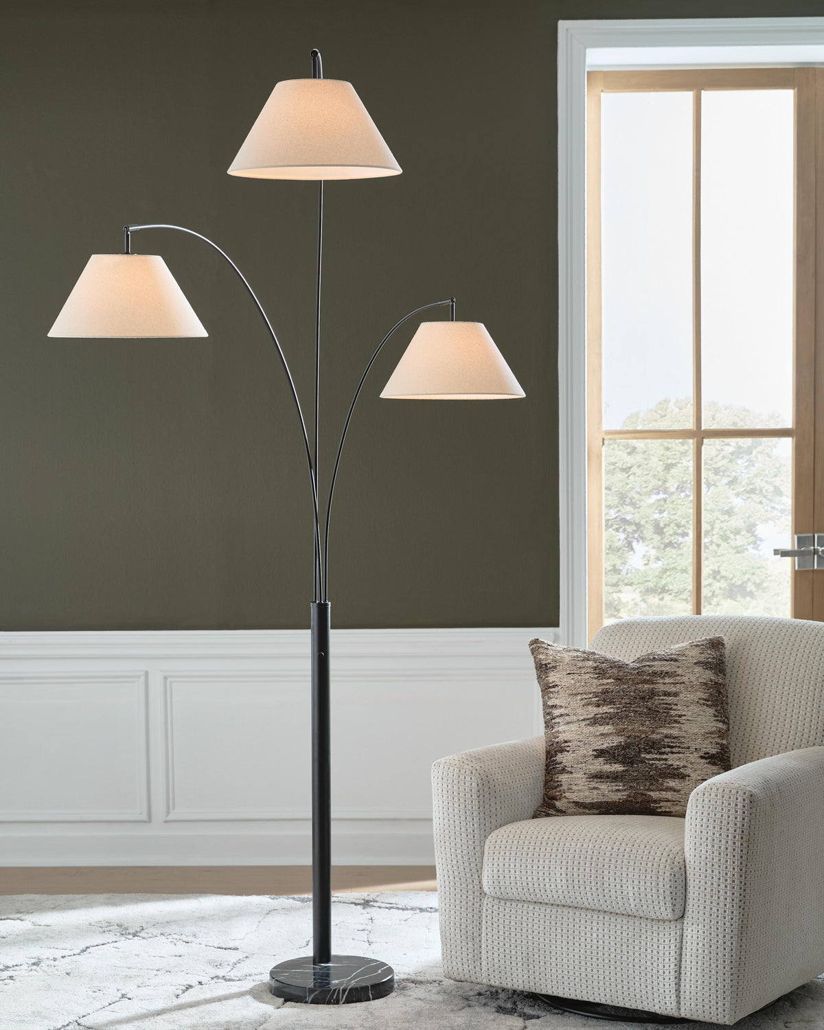 Gibbswellner Arc Lamp - L725159 - product view or room setting; only floor lamp included (supplier image 2)