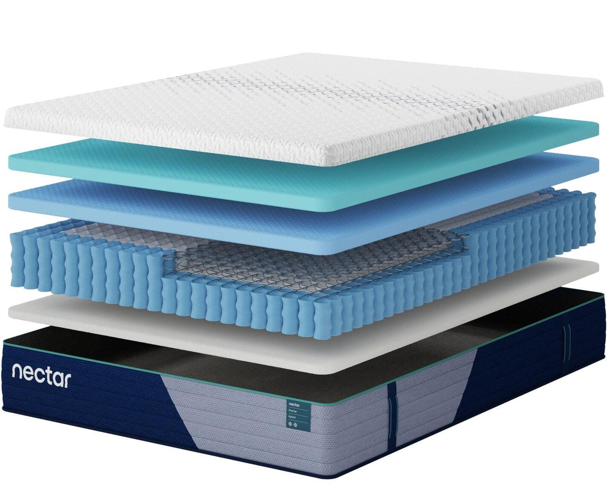 Nectar Premier Hybrid Mattress - M14171, M14131, M14111, M14141, M14151, M14121 - product view or room setting; only hybrid mattresse included (supplier image 4)