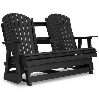 Hyland Wave Outdoor Glider Loveseat - P108-835 - product view or room setting; only outdoor loveseat included (supplier image 4)