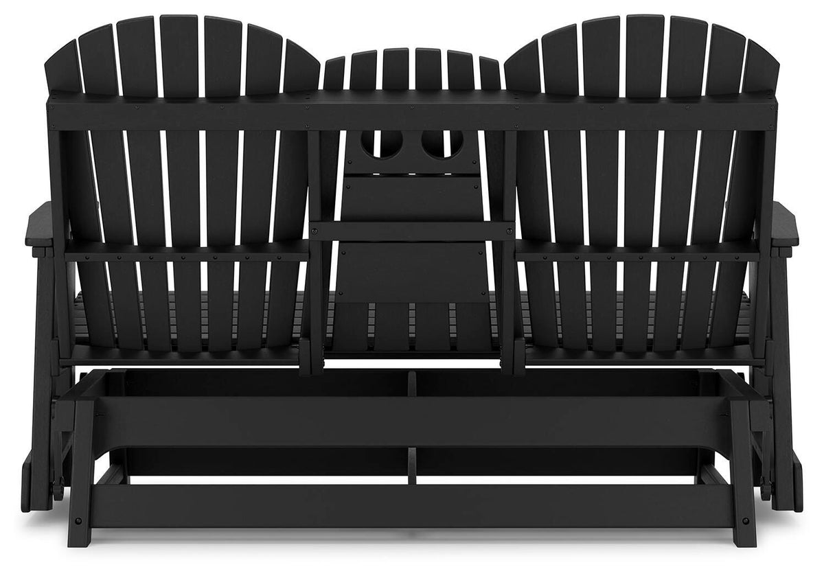 Hyland Wave Outdoor Glider Loveseat - P108-835 - product view or room setting; only outdoor loveseat included (supplier image 6)