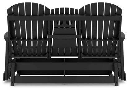 Hyland Wave Outdoor Glider Loveseat - P108-835 - product view or room setting; only outdoor loveseat included (supplier image 6)