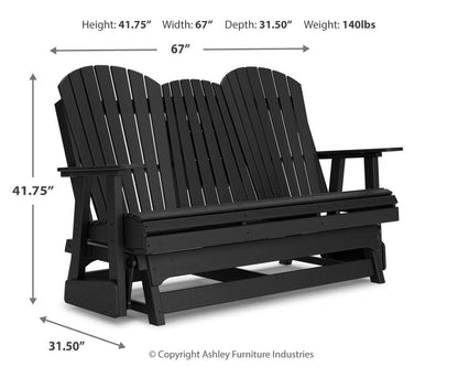 Hyland Wave Outdoor Glider Loveseat - P108-835 - approximate manufacturer dimensions (supplier image 10)