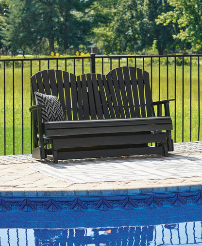 Hyland Wave Outdoor Glider Loveseat - P108-835 - product view or room setting; only outdoor loveseat included (supplier image 2)