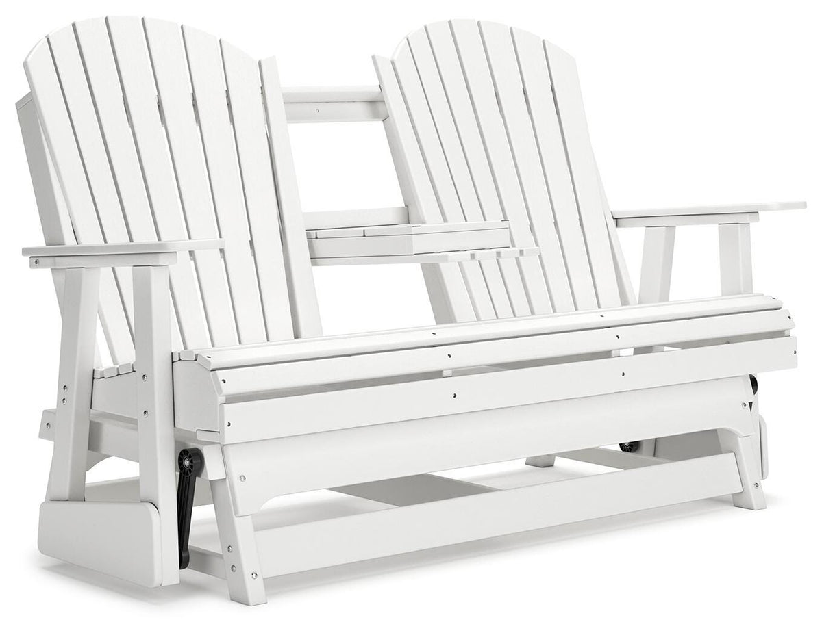 Hyland Wave Outdoor Glider Loveseat - P111-835 - product view or room setting; only outdoor loveseat included (supplier image 23)