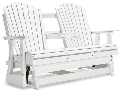 Hyland Wave Outdoor Glider Loveseat - P111-835 - product view or room setting; only outdoor loveseat included (supplier image 23)
