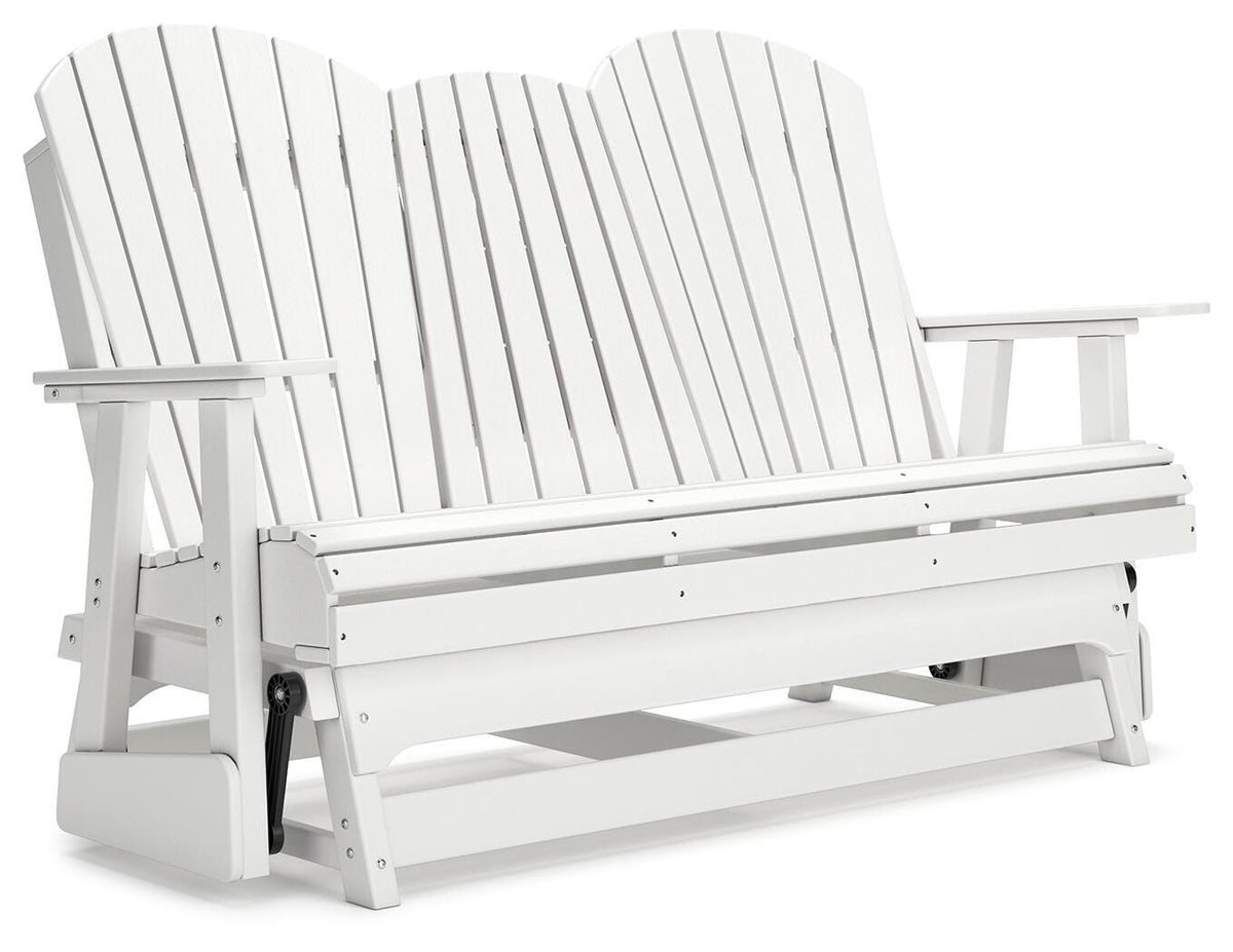 Hyland Wave Outdoor Glider Loveseat - P111-835 - product view or room setting; only outdoor loveseat included (supplier image 21)