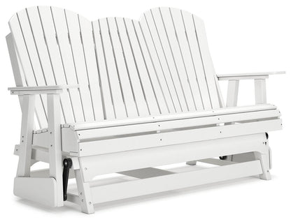 Hyland Wave Outdoor Glider Loveseat - P111-835 - product view or room setting; only outdoor loveseat included (supplier image 21)