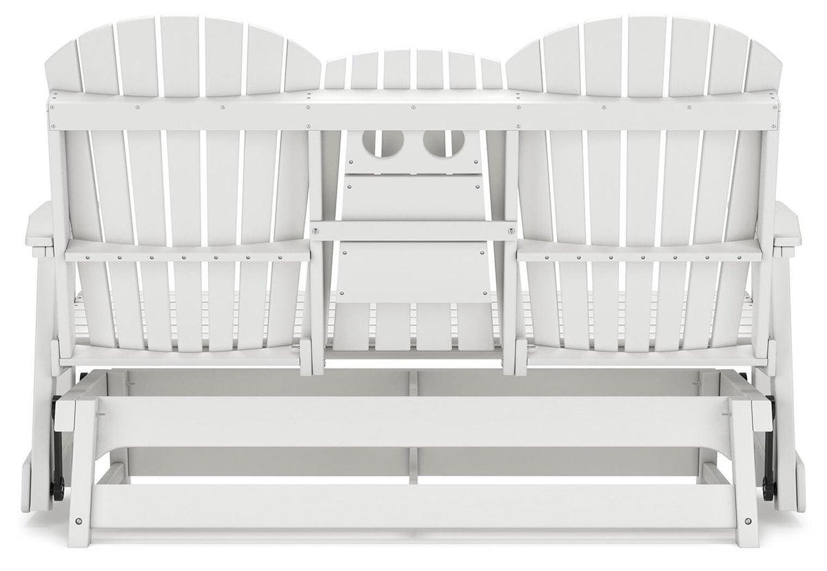 Hyland Wave Outdoor Glider Loveseat - P111-835 - product view or room setting; only outdoor loveseat included (supplier image 26)