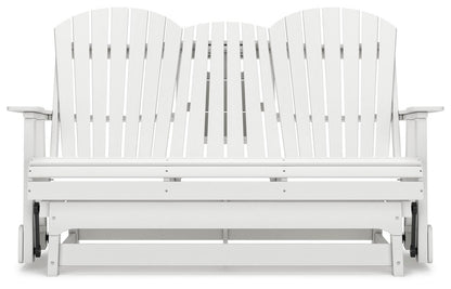 Hyland Wave Outdoor Glider Loveseat - P111-835 - product view or room setting; only outdoor loveseat included (supplier image 27)