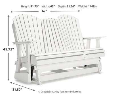 Hyland Wave Outdoor Glider Loveseat - P111-835 - approximate manufacturer dimensions (supplier image 30)