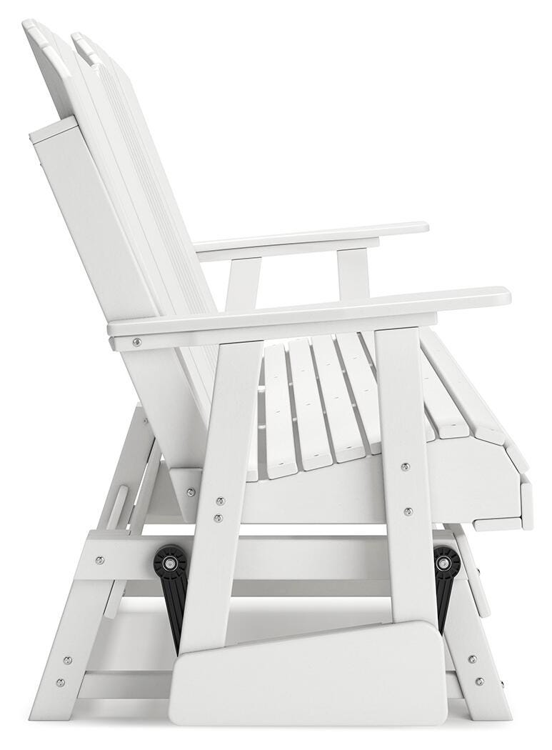 Hyland Wave Outdoor Glider Loveseat - P111-835 - product view or room setting; only outdoor loveseat included (supplier image 29)