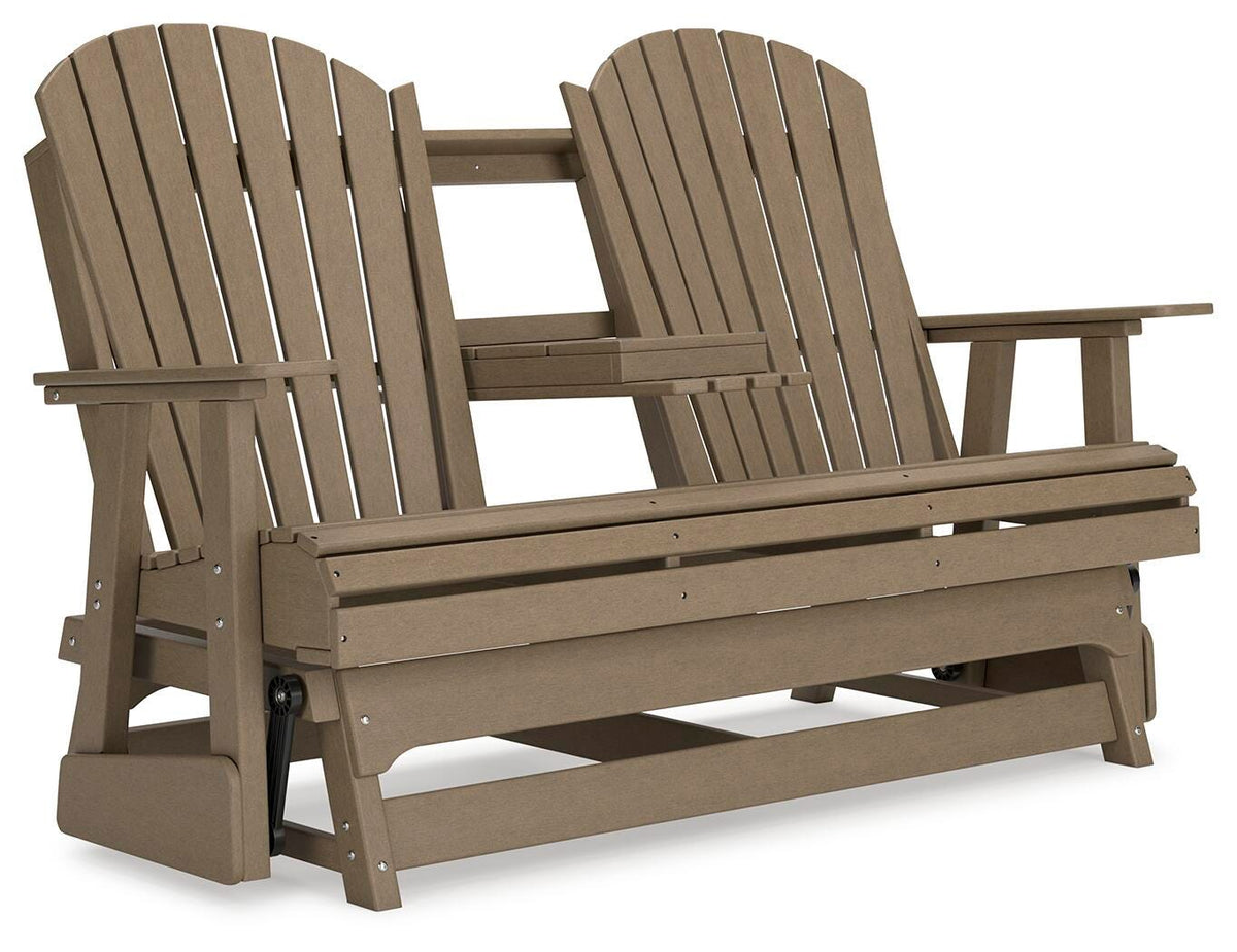Hyland Wave Outdoor Glider Loveseat - P114-835 - product view or room setting; only outdoor loveseat included (supplier image 14)