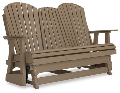 Hyland Wave Outdoor Glider Loveseat - P114-835 - product view or room setting; only outdoor loveseat included (supplier image 11)