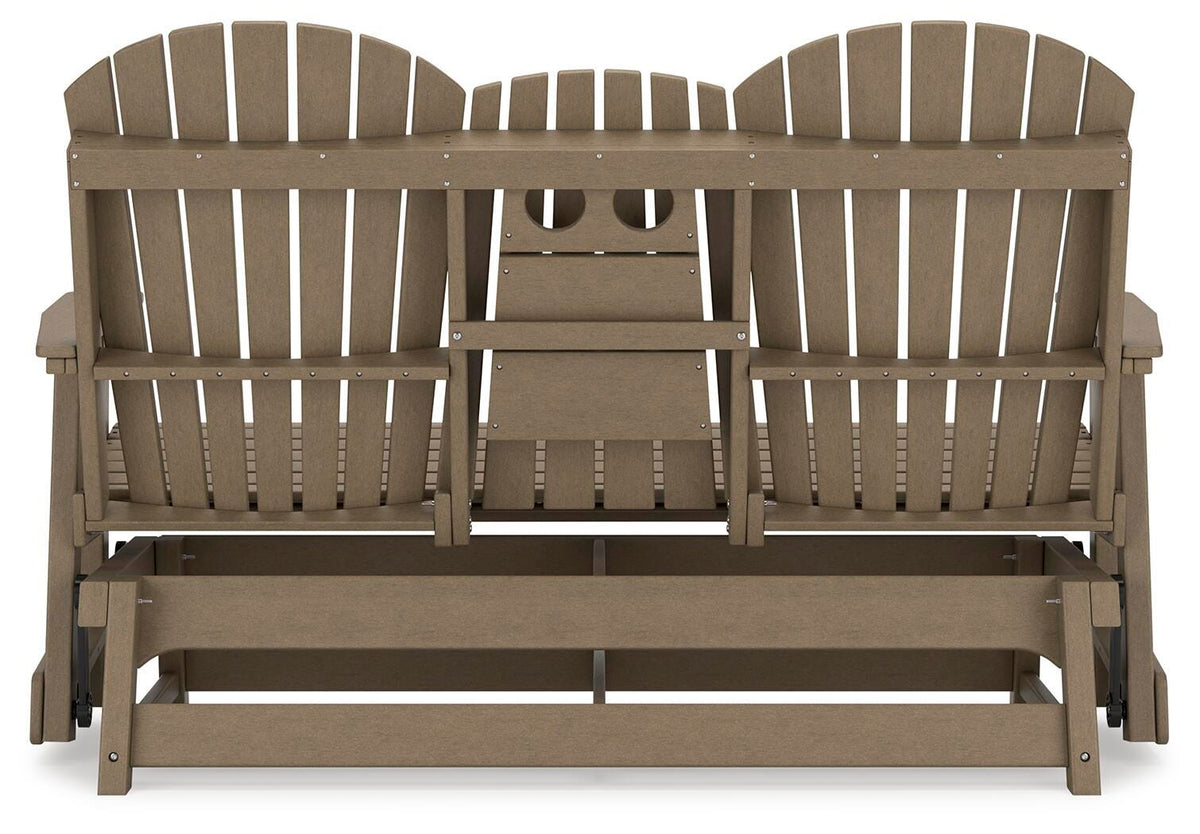 Hyland Wave Outdoor Glider Loveseat - P114-835 - product view or room setting; only outdoor loveseat included (supplier image 16)