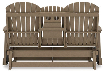 Hyland Wave Outdoor Glider Loveseat - P114-835 - product view or room setting; only outdoor loveseat included (supplier image 16)