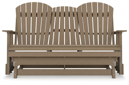 Hyland Wave Outdoor Glider Loveseat - P114-835 - product view or room setting; only outdoor loveseat included (supplier image 17)