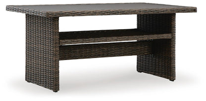 Brook Ranch Outdoor Multi-use Table - P465-625 - product view or room setting; only outdoor dining table included (supplier image 1)