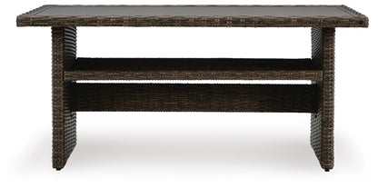 Brook Ranch Outdoor Multi-use Table - P465-625 - product view or room setting; only outdoor dining table included (supplier image 3)