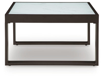 Beachloft Outdoor Coffee Table - P490-708 - product view or room setting; only outdoor coffee table included (supplier image 3)