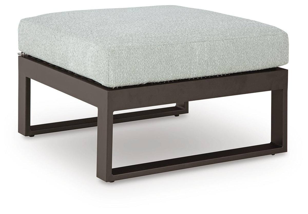 Beachloft Outdoor Ottoman with Cushion - P490-814 - product view or room setting; only outdoor ottoman included (supplier image 1)