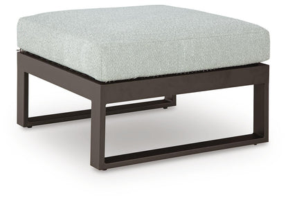 Beachloft Outdoor Ottoman with Cushion - P490-814 - product view or room setting; only outdoor ottoman included (supplier image 1)
