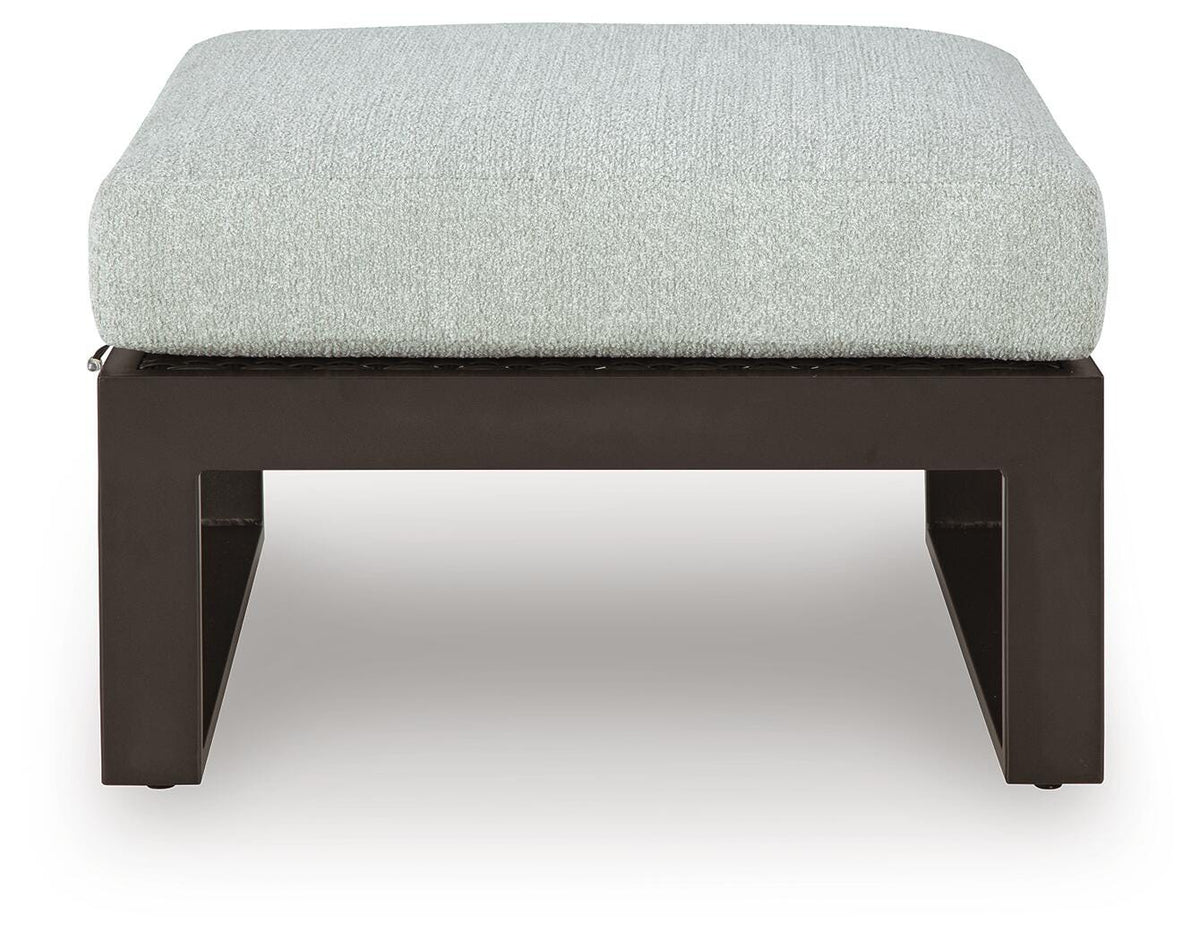 Beachloft Outdoor Ottoman with Cushion - P490-814 - product view or room setting; only outdoor ottoman included (supplier image 4)