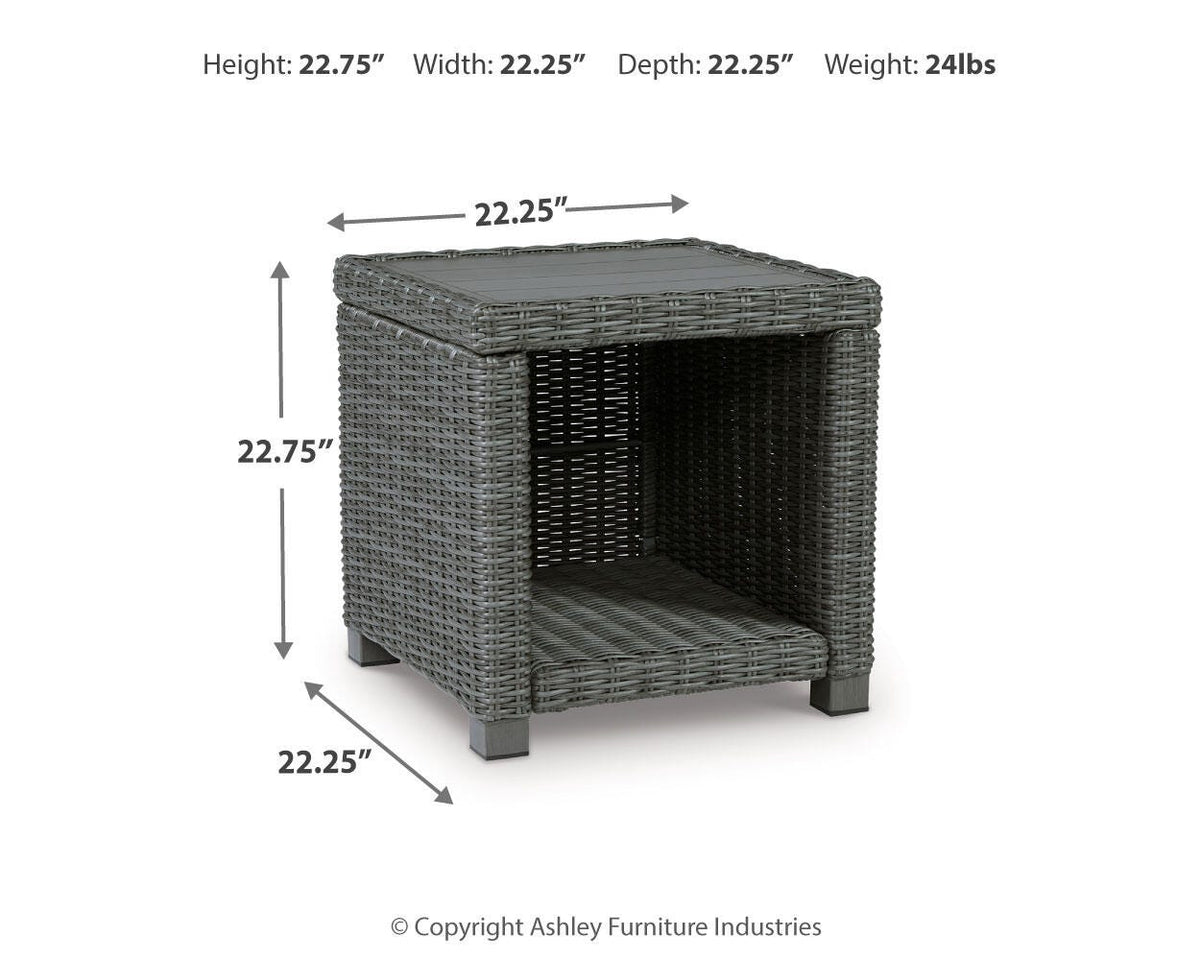 Elite Park Outdoor End Table - P518-702 - approximate manufacturer dimensions (supplier image 7)