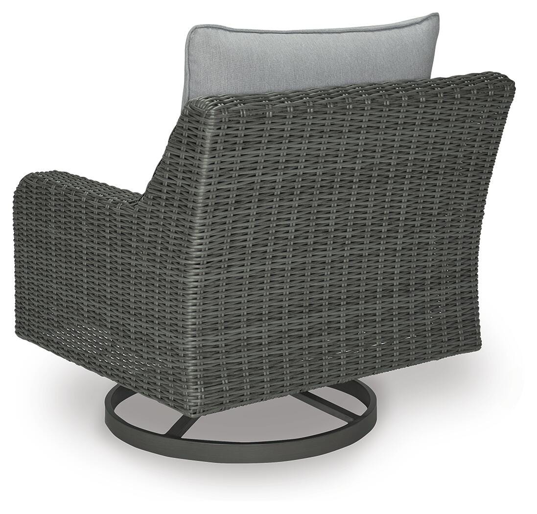 Elite Park Outdoor Swivel Lounge with Cushion - P518-821 - product view or room setting; only outdoor lounge chair included (supplier image 6)
