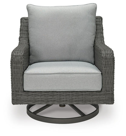 Elite Park Outdoor Swivel Lounge with Cushion - P518-821 - product view or room setting; only outdoor lounge chair included (supplier image 4)